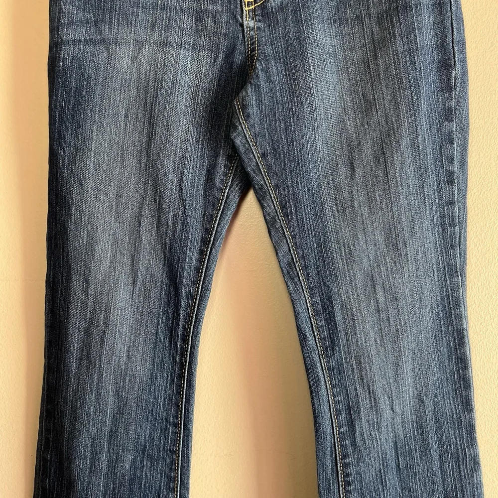 Old Navy Girls Medium Wash Mid-Rise Adjustable Waist Boot-Cut Jeans Size 10